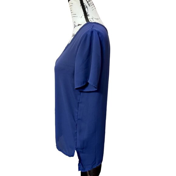 Soprano Blue Short sleeve top size medium 599 - Picture 2 of 4